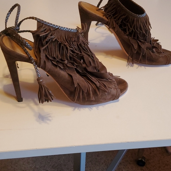 Aquazzura  Pocahontas Dark chocolate Sandals - Picture 2 of 4